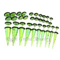 Neon Green Color Fake Stretcher Plugs Kit Body Piercing Jewelry UV Fake Taper